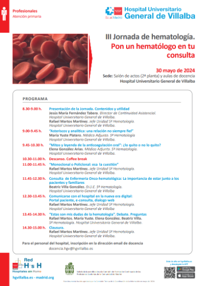 III Jornada de hematología. Pon un hematólogo en tu consulta