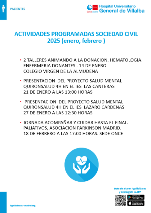 Actividades Programadas del Hospital Universitario General de Villalba