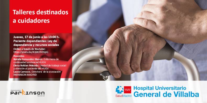 Post Twitter Taller destinado a cuidadores. Pacientes dependientes. Ley de dependencia y recursos sociales HGV. Este enlace se abrirá en una ventana nueva